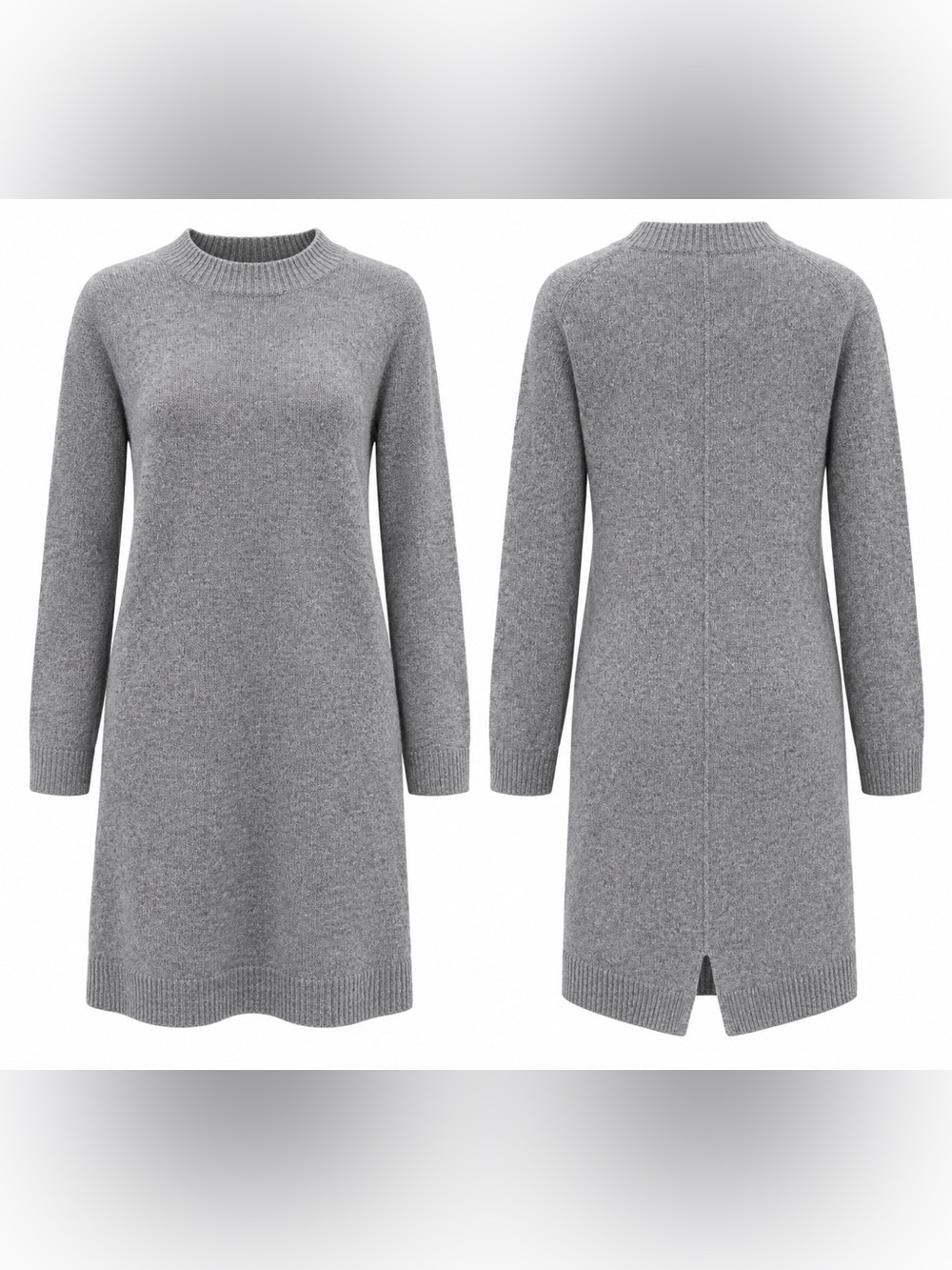 Alex + Alex 100% Cashmere Gray Sweater Dress Medium